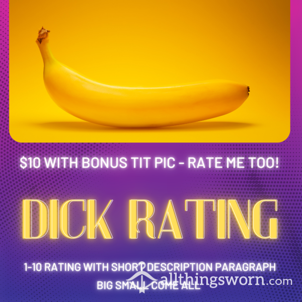 🍆 D*ck Rating! Bonus Tit Pic So You Can Rate Me Too! Show Me Yours, I Show You Mine 💜