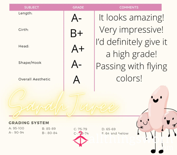 D*ck Rating Report Card