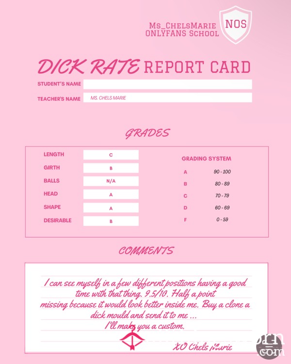 D*ck Rating Specialty Report Card