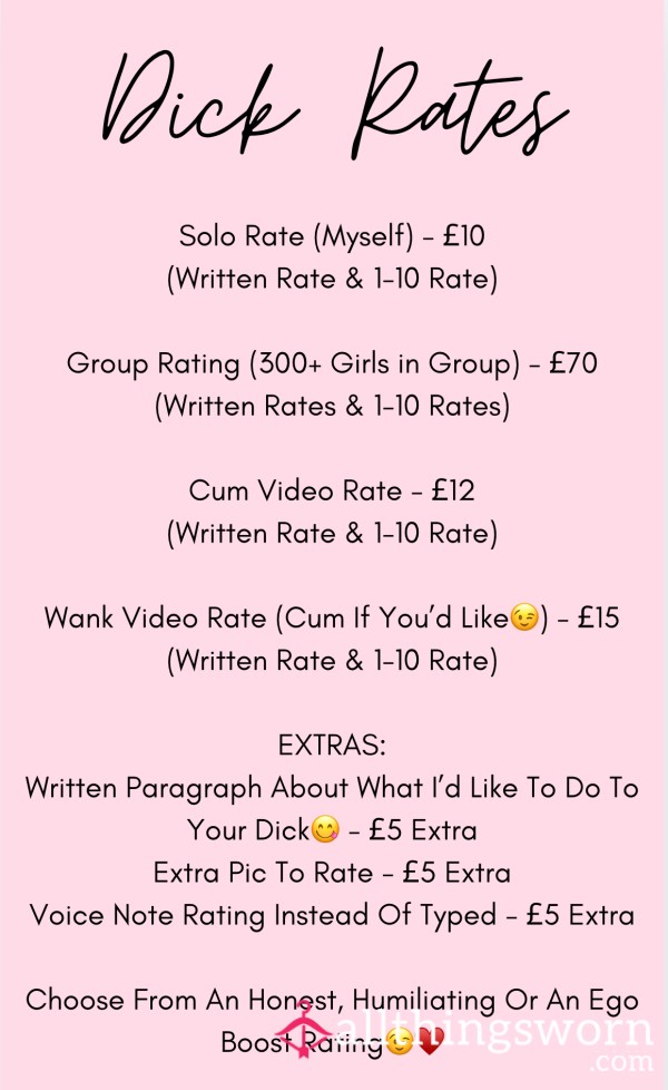 D*ck Ratings List🍆