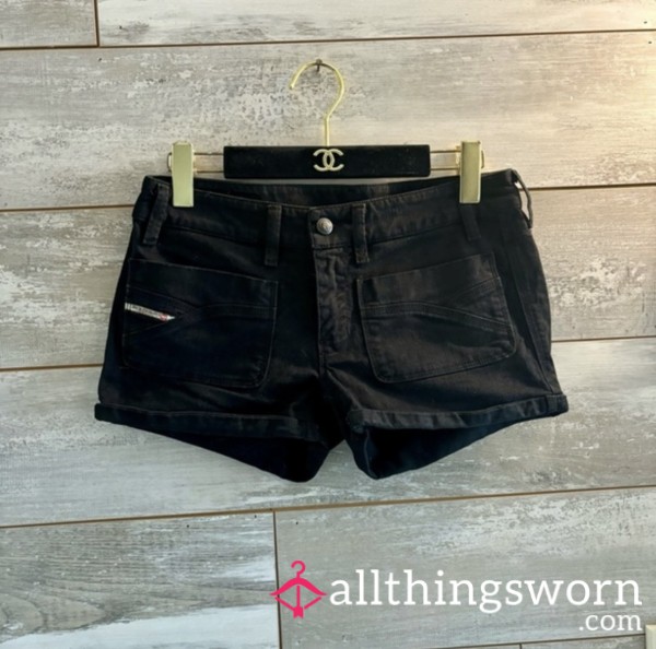 Diesel Wengy Black Denim Shorts