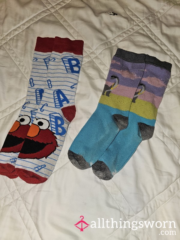 Dino And Sesame Street Crew Cut Socks