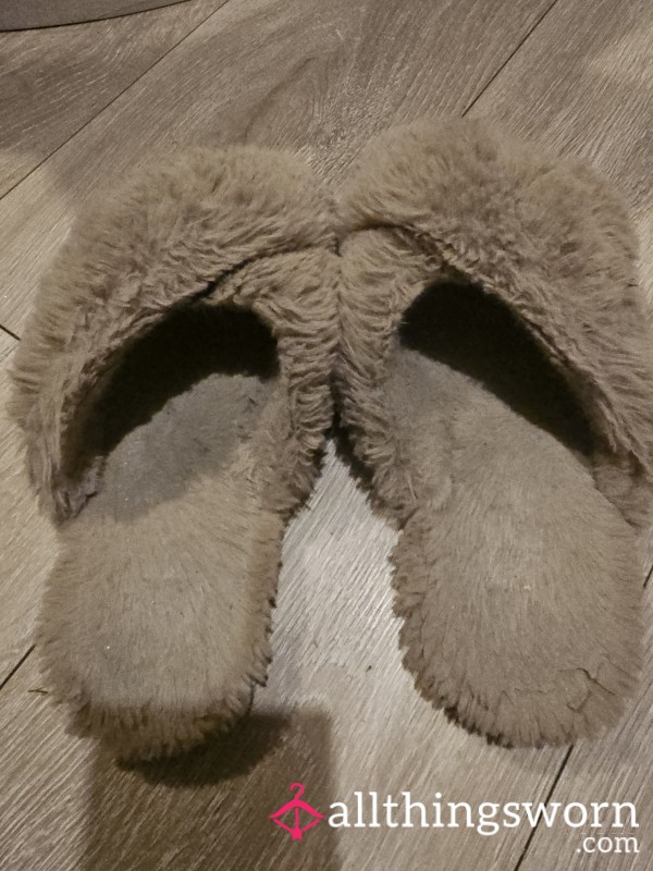 Dirty Biege Fur Slippers