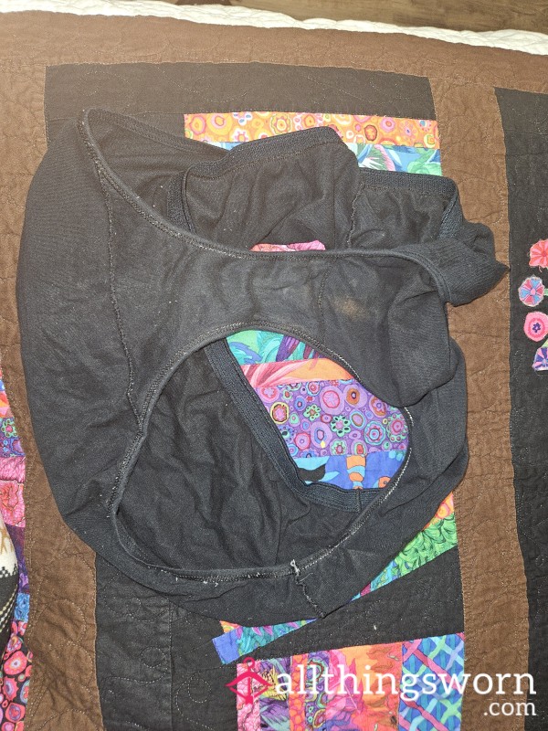 Dirty Black Granny Panties