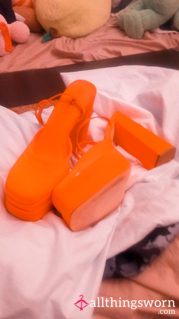 Dirty Bright Orange Heels