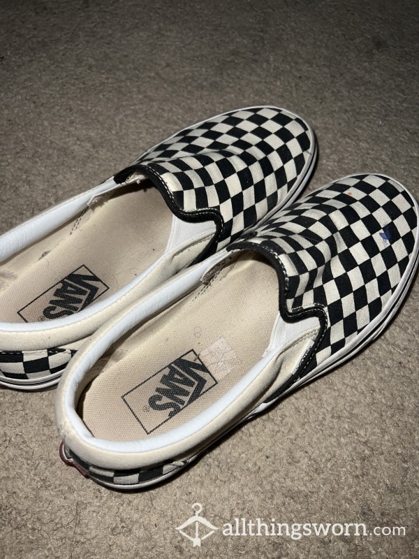 Dirty Checkered Vans