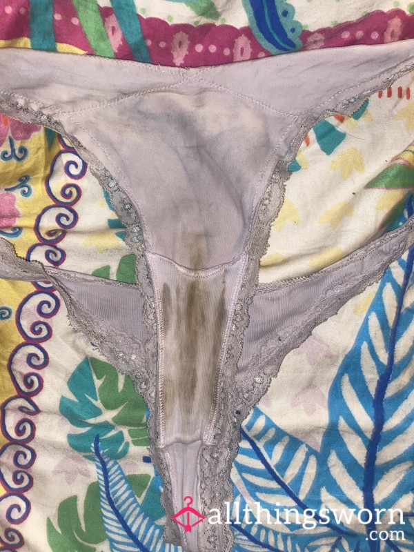 Dirty Damp Stained Lace Thong!