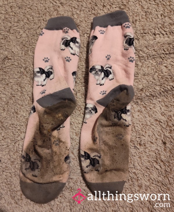 Dirty Doggie Face  Socks