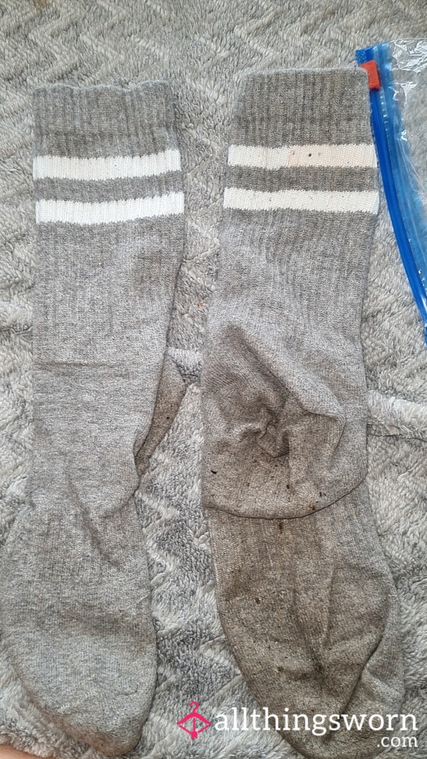 Dirty Grey Crew Socks