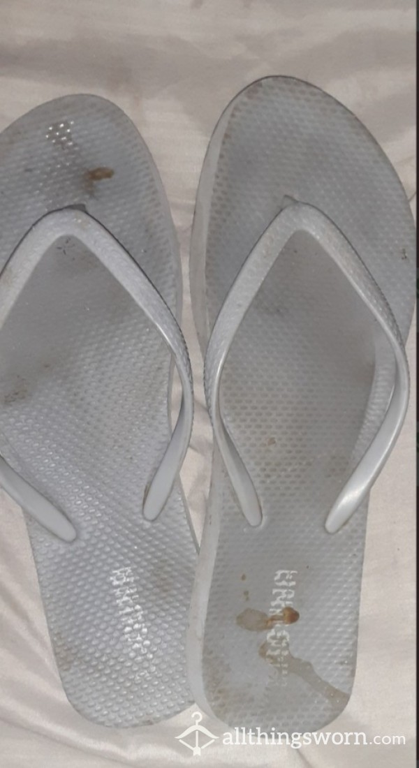 Dirty Grey Flip Flops