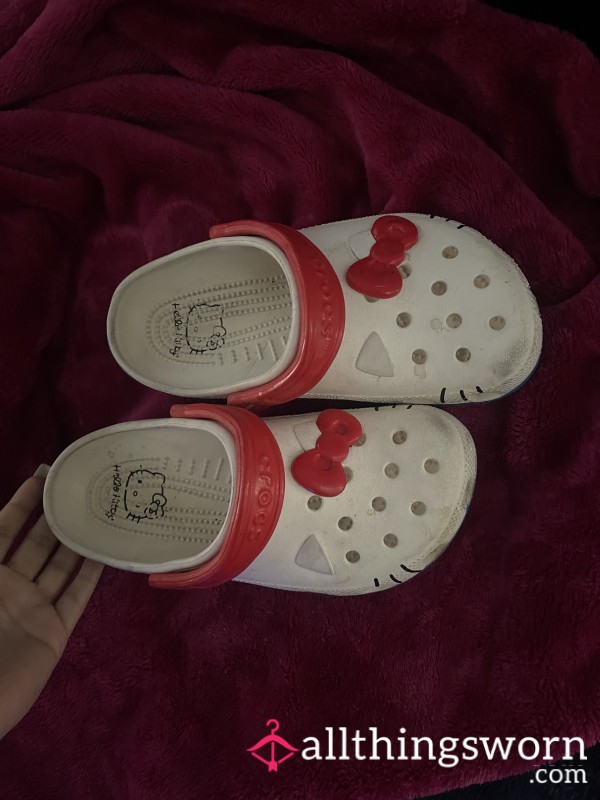 Dirty Hello Kitty Crocs