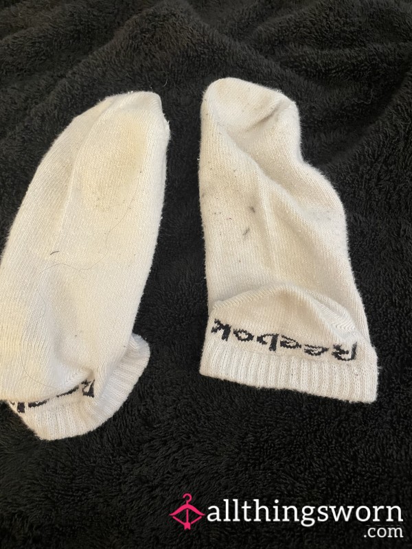 Dirty Reebok White Ankle Socks