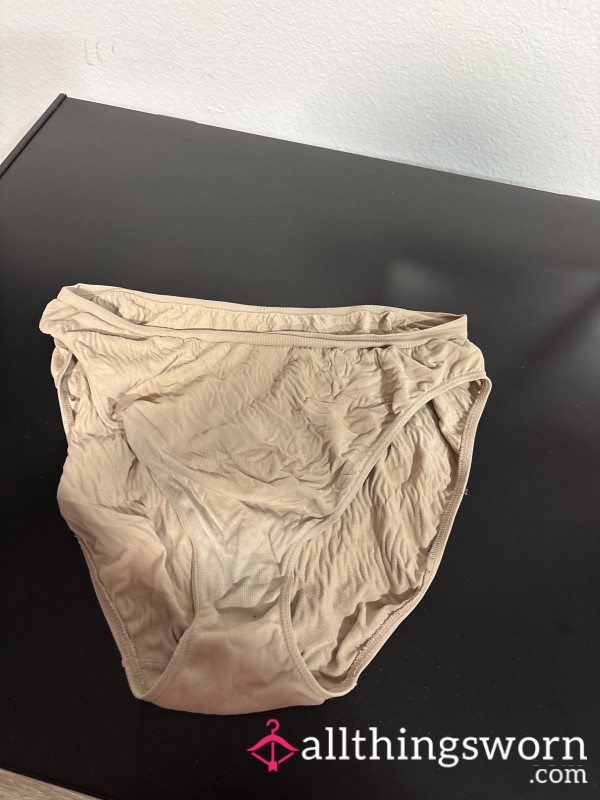 Dirty Rolled Up Used Tan Panties