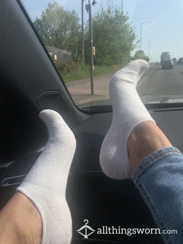 Worn White No Show Trainer Socks 48 Hrs Wear 😮‍💨 Longer Wears Available