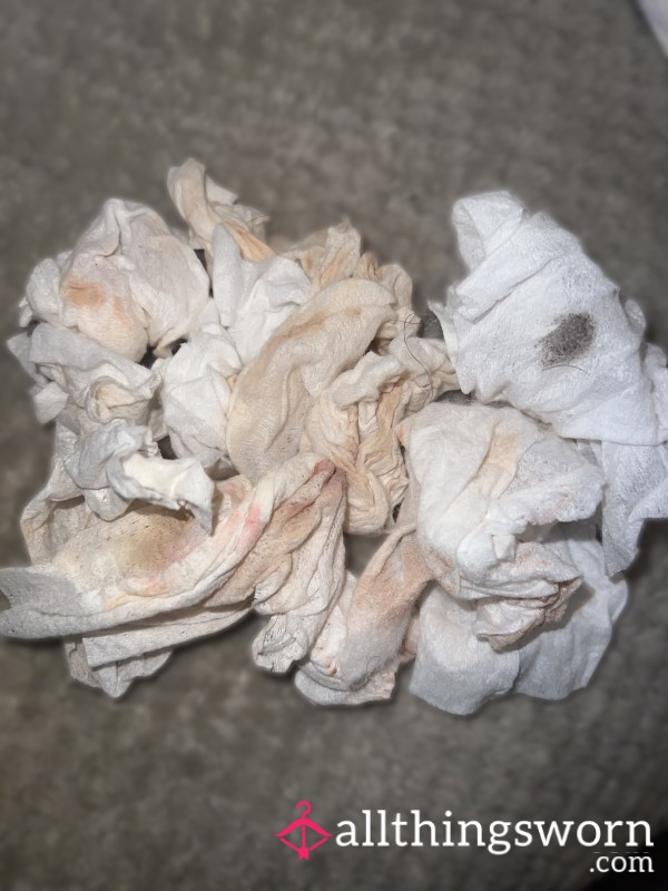 Dirty Used Makeup Wipes