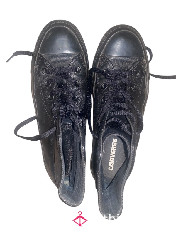 Dirty Well Worn Out Black Converse Trainers