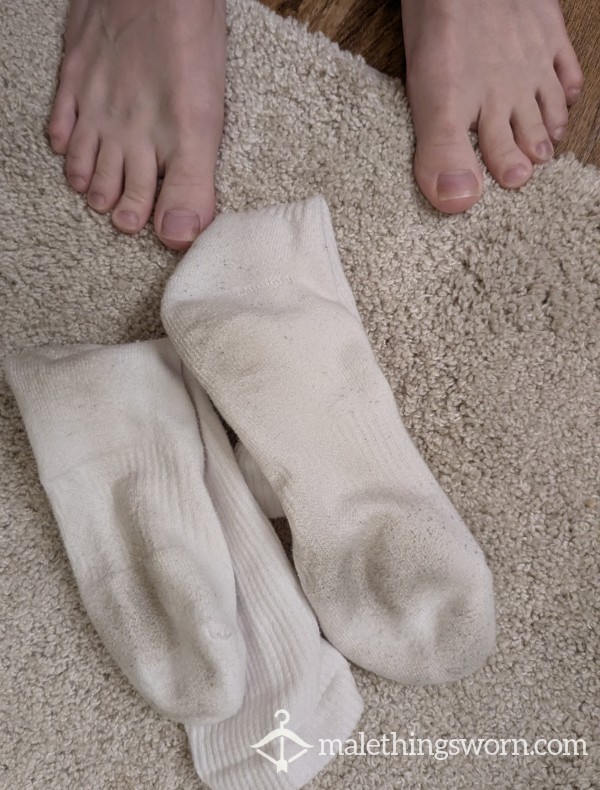 Dirty White Cotton Socks (2 Pair Sold, More Are Available)