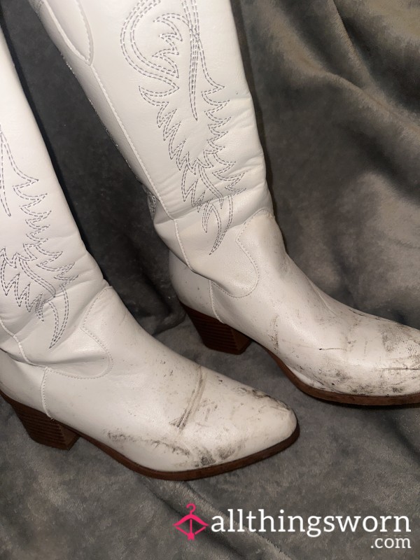 Dirty White Cowboy Boots