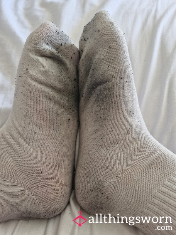 Dirty White Crew Socks