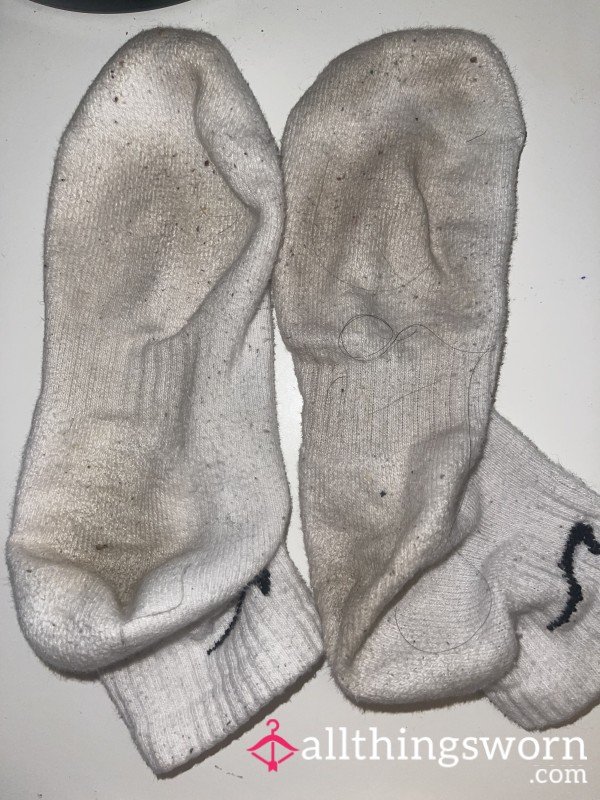 Dirty White Nike Socks