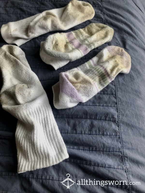 Dirty White Sock Bundle | Both Pairs C*m With 72hrs Wear