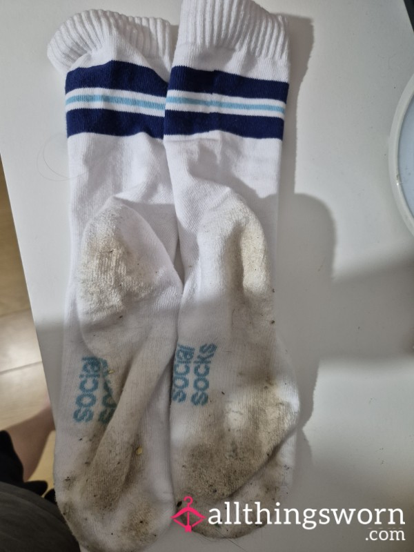 Dirty White Socks Worn For 24 Hours