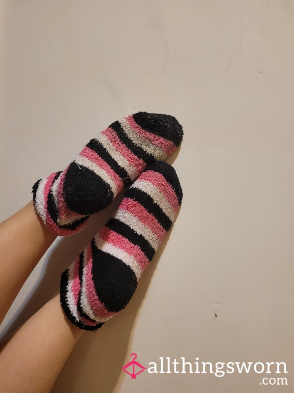 Dirty, Worn Fuzzy Socks, Ready To Be Shipped