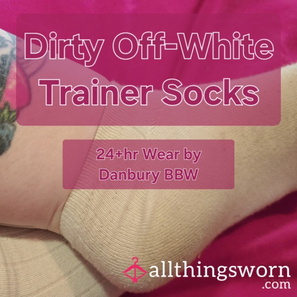 Dirty Worn Off-White Trainer Socks - INTRODUCTORY PRICE