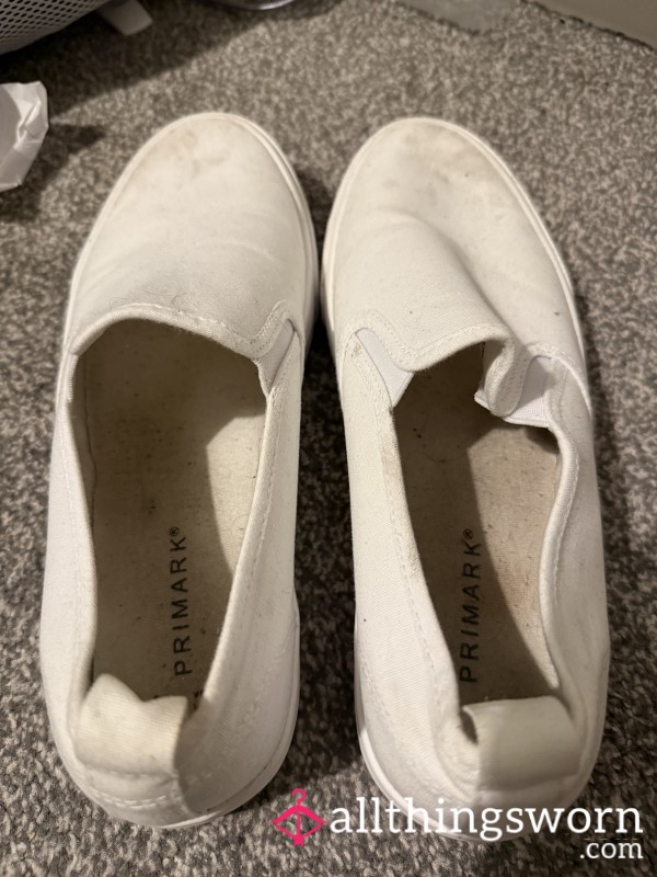 Dirty Worn Out Flat Slip Ons