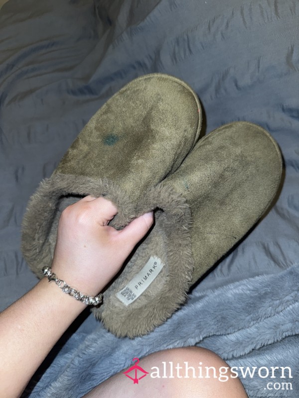 Dirty Worn Slippers. Owned For About 2 Years.