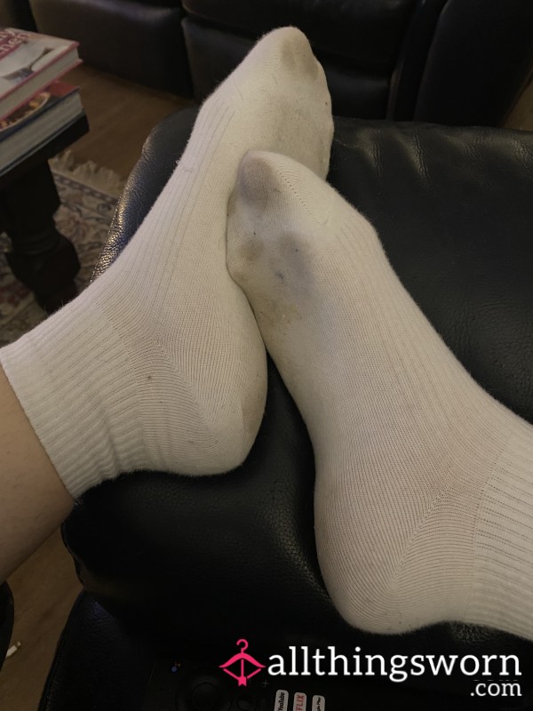 Dirty Worn White Socks- Worn For 12 Hours