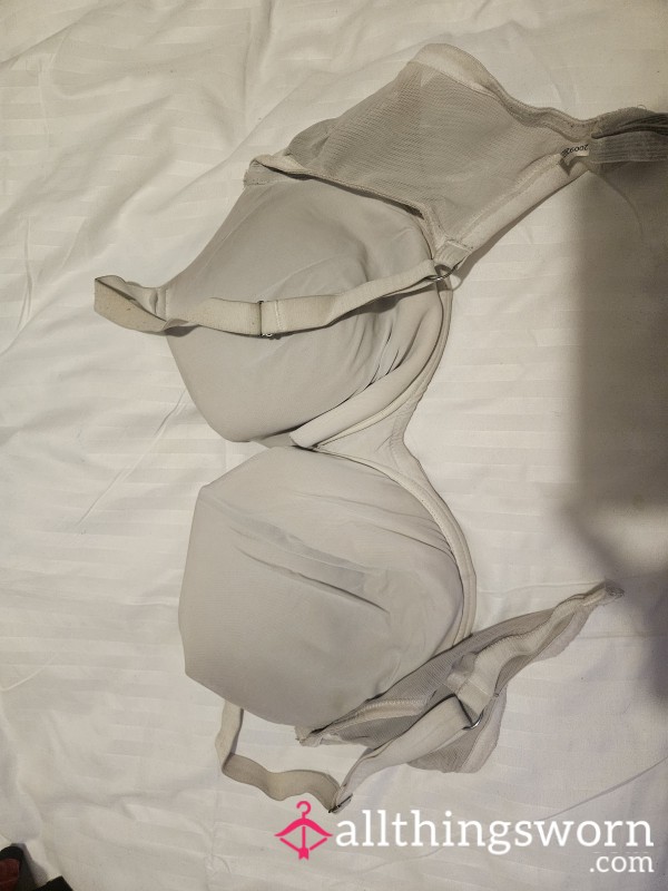 Disgusting Old Worn White Tshirt Bra