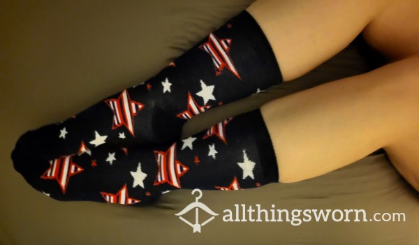 Do Your Duty! Navy Blue, Starred Socks