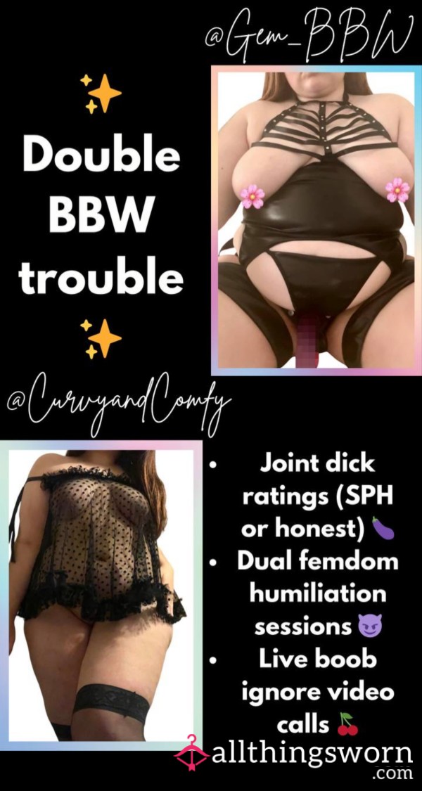 😈 Dual BBW D*ck Ratings, Femdom Sessions & Boob Ignore Calls 😈