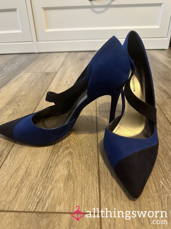 Dual Blue Side Strap Heels