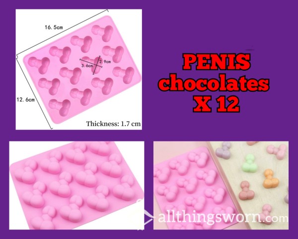 VALENTINES, Penis Chocs X 12. In Gift Box