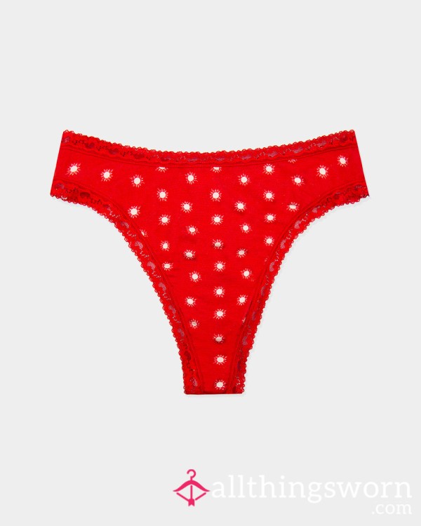 Eco-friendly High Waist Thong In Red