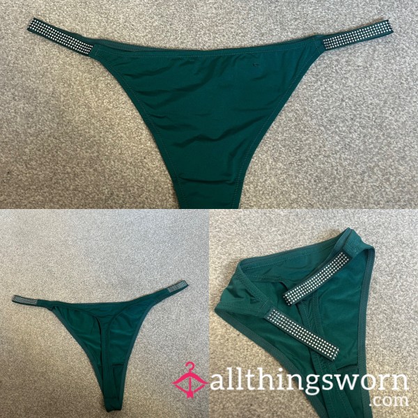 Emerald Thong With Diamonte Detailing 💚