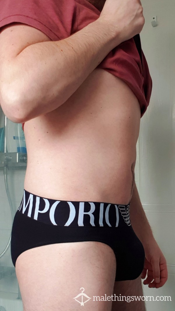 Emporio Armani Black Worn Briefs