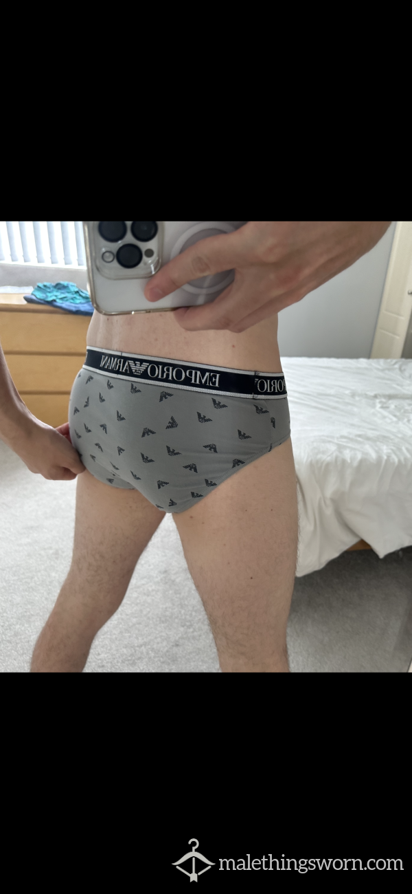 Emporio Armani Grey Briefs 💦💦