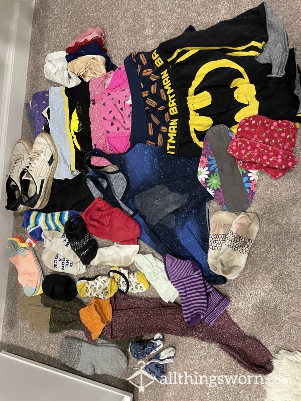 Entire Stock- Socks, Undies, Pads, Pjs, Shoes