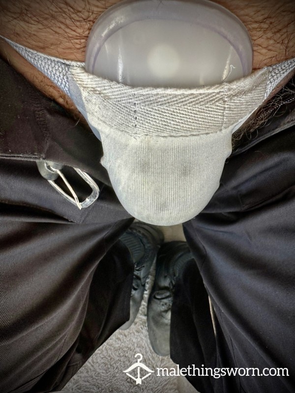 EVERLAST ‘GREATNESS IS WITHIN’ … 🍖😁 ON 👮🏻‍♂️ DUTY WEARS JOCK CUP 🍖 PROTECTION CUP WHITE JOCKSTRAP CUP FULL OF C*m & SKUNK PUBES 💪🏽🍆💧💧🥛👍🏽