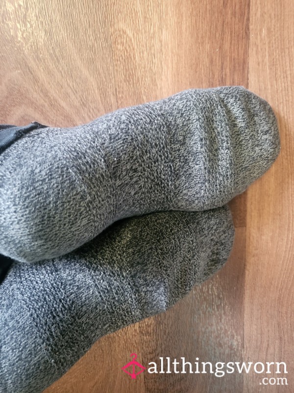 Extra Sweaty Well Worn Grey Work Socks