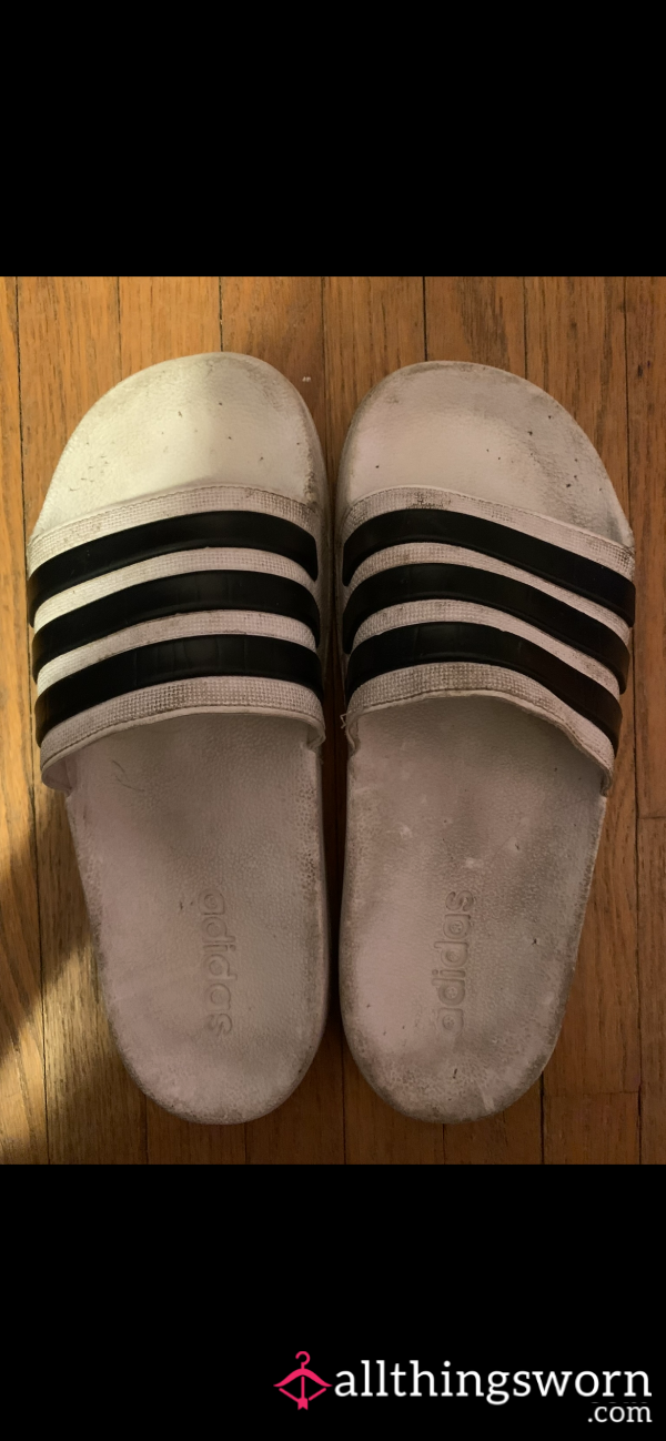 EXTRA Well-worn Adidas Slides 😍