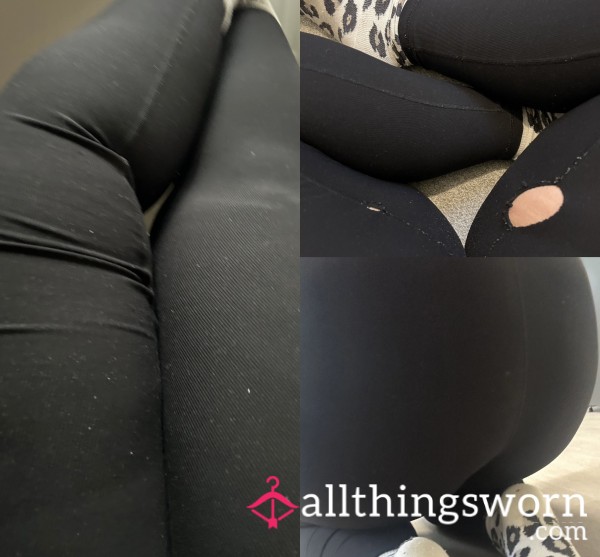 Extremely Worn, Black Elasticated Leggings