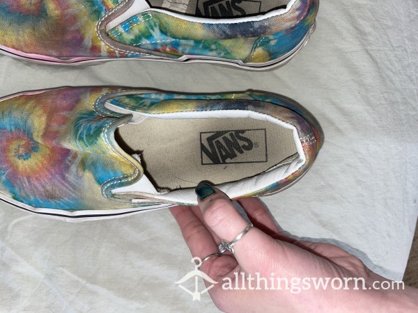 FADED AND WORN TIE DYE VANS