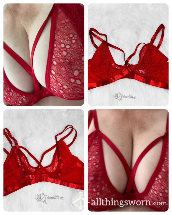 Fashion Nova Red Size Large Strapy Lace Bra