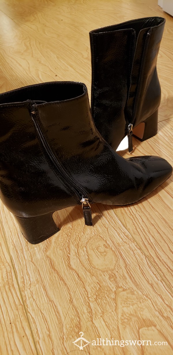 Faux Leather Ankle Boots