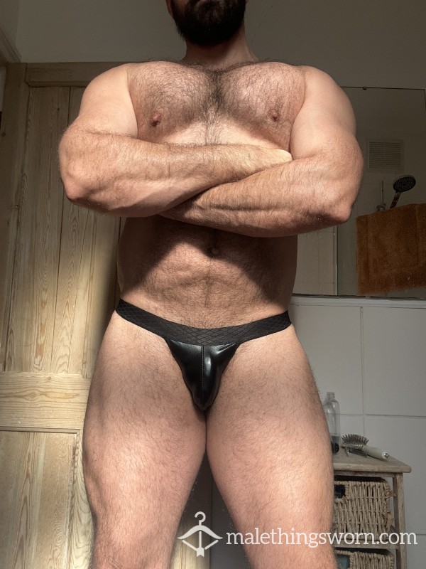 Faux Leather Black Mini Brief XL