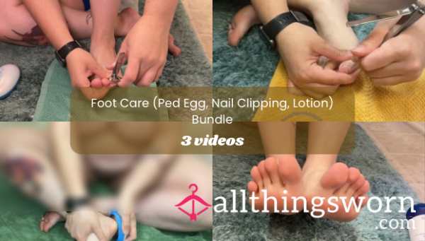 Feet Care (Ped Egg, Nail Clipping, Lotion) Video Bundle (3 Videos) (019, 089, 090)